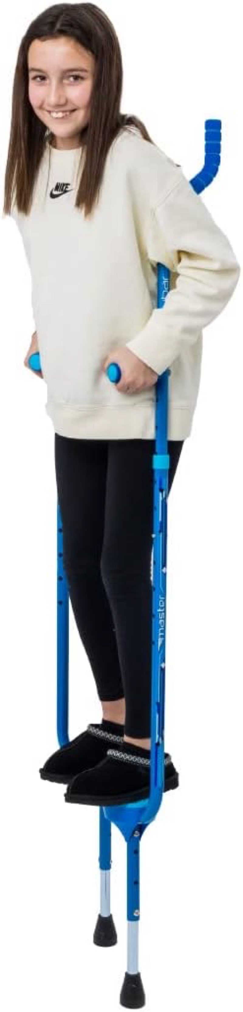 Condition photo showing New/Like New for flybar kids' master walking stilts, blue, large