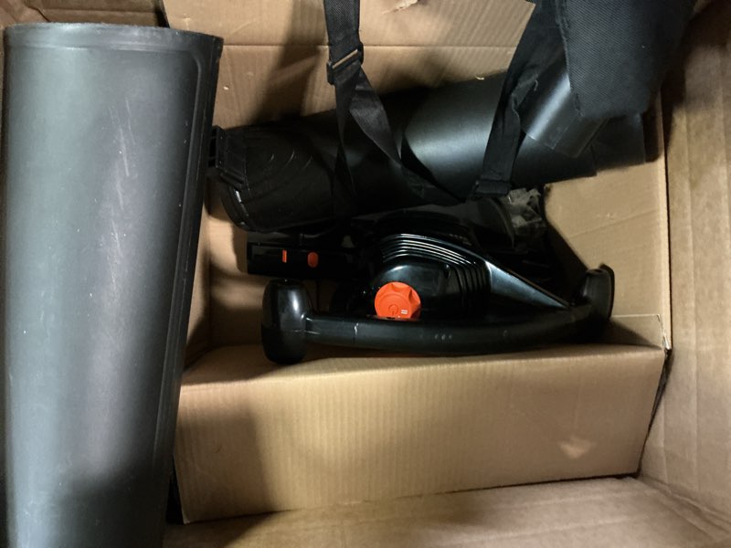 Condition photo showing Good Condition for black+decker electric leaf blower, leaf vacuum and leaf mulcher, 3-in-1 300 cfm 210 mph 12-amp handheld lightweight corded electric combo kit (bv3100)
