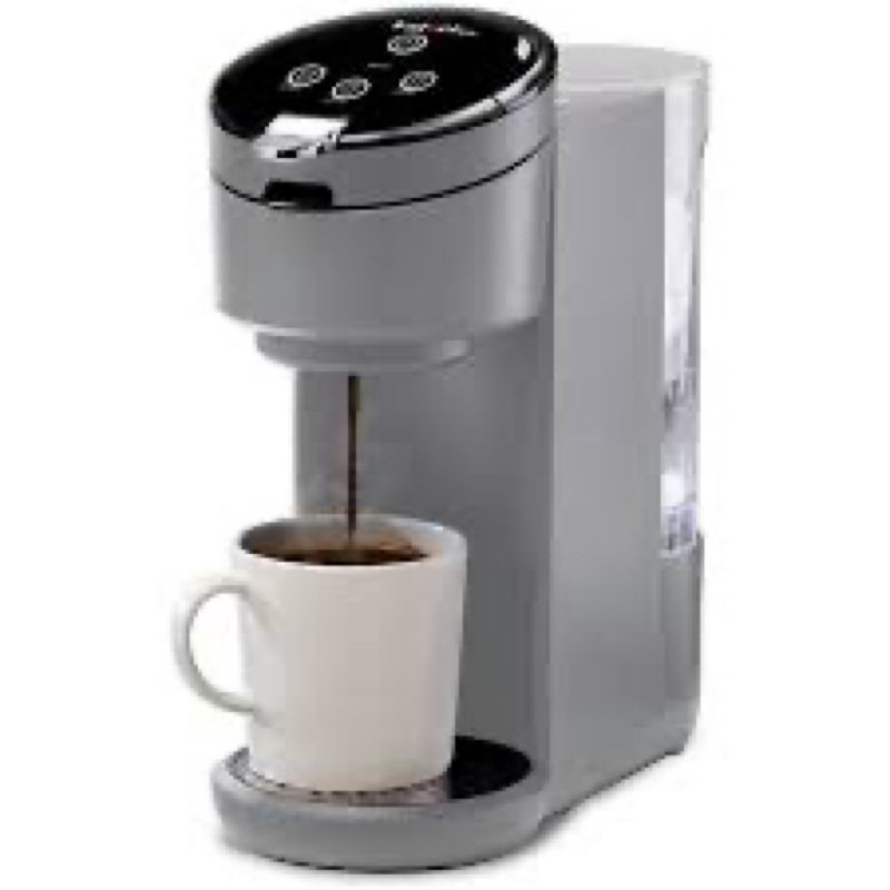 Instant Solo 2-in-1 Single Serve Coffee Maker for Ground Coffee or K-Cup Pods with 3 Brew Sizes, Grey