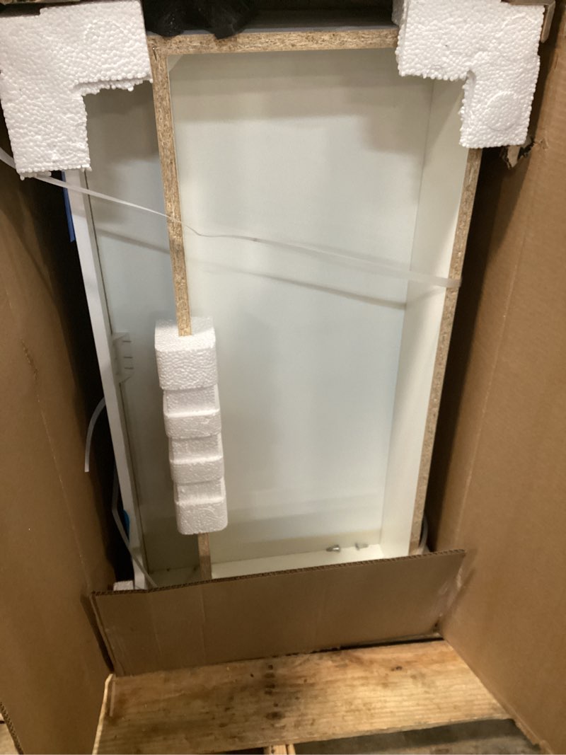 Condition photo showing As Is for Style Selections Davies 36-in Gray Single Sink Bathroom Vanity with White Cultured Marble