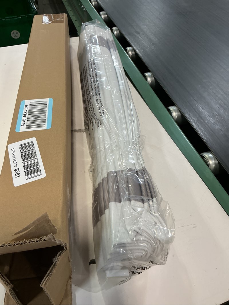 Condition photo showing New/Like New for lazblinds no tools no drill cordless roman shades for windows, blackout thermal insulated uv blocking window blinds, room darkening fabric blinds for indoor windows, 20'' w x 64'' h, white-grey white-grey (blackout) 20" w × 64" h