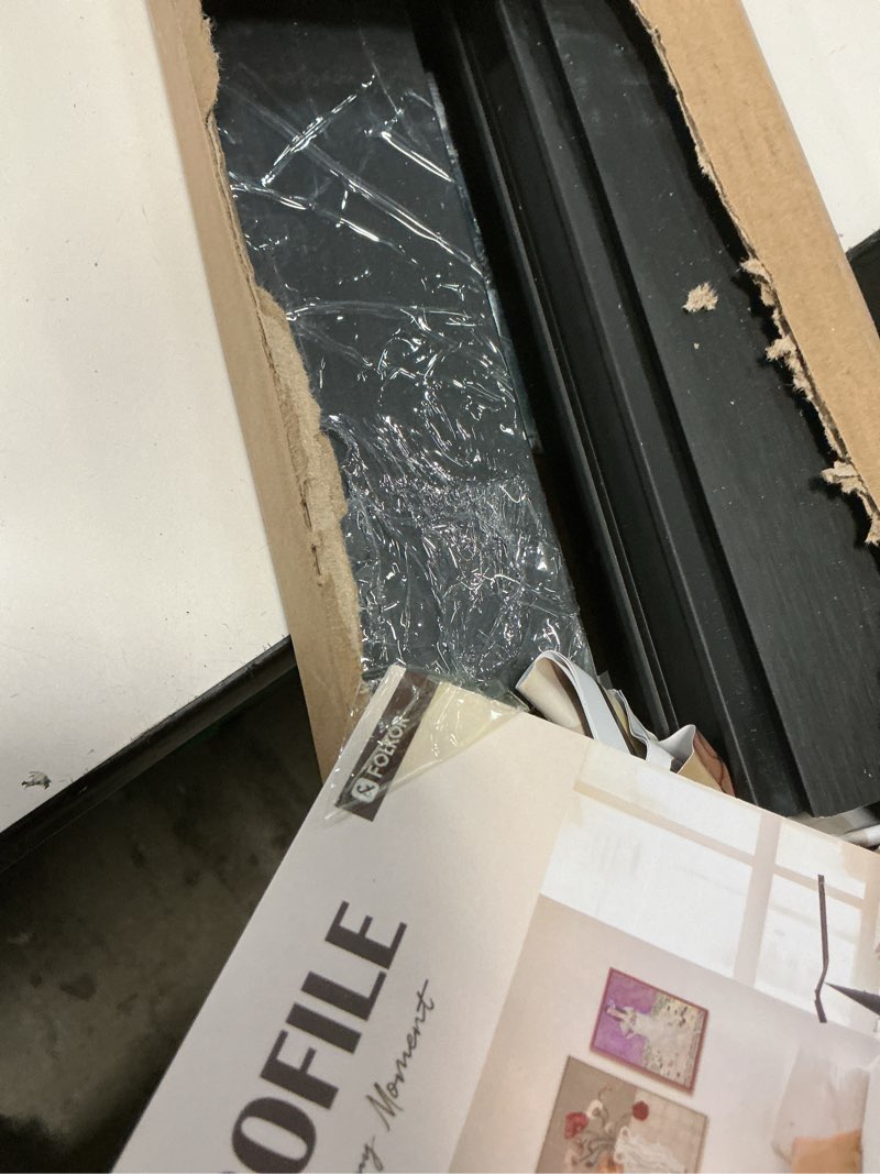 Condition photo showing Good Condition for floater frame for 32x32 canvas paintings, 1.5" deep diy metal floating frame for oil paintings landscape portrait abstract wall art home office show exhibition gallery prints decor (black) 32x32"