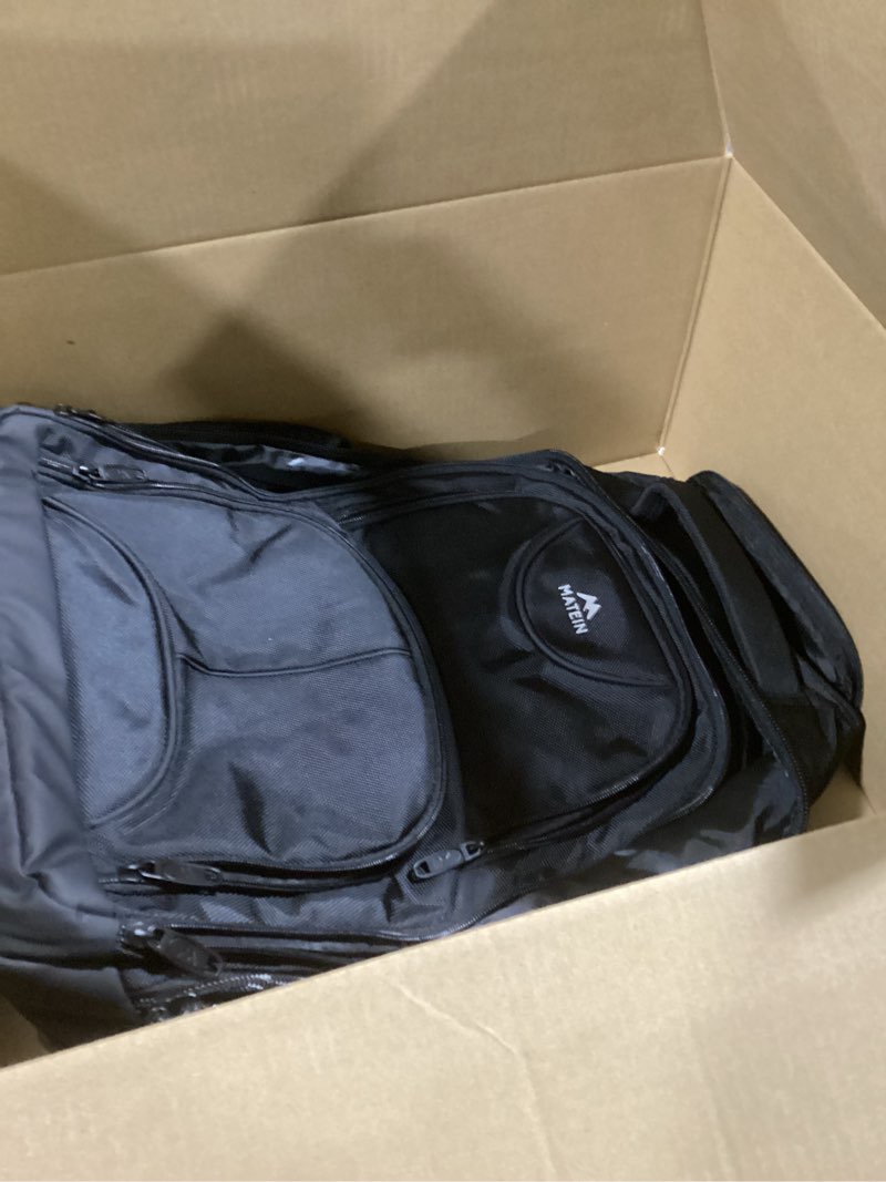 Condition photo showing Good Condition for MATEIN Rolling Backpack, 17 inch Water Resistant Wheeled Laptop Backpack, Carry on Luggage Business Bag, Overnight College Computer Bag Trolley Suitcase for Men Women Adults to Travel, Black 17-inch Black