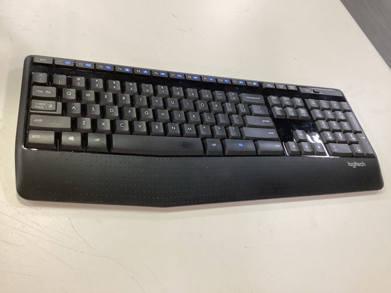 Condition photo showing As Is for Logitech K345 Wireless Keyboard - Full-Sized Keyboard with Palm Rest, 2.4 GHz Wireless USB Receiver - for PC, Laptop Keyboard 1 Pack