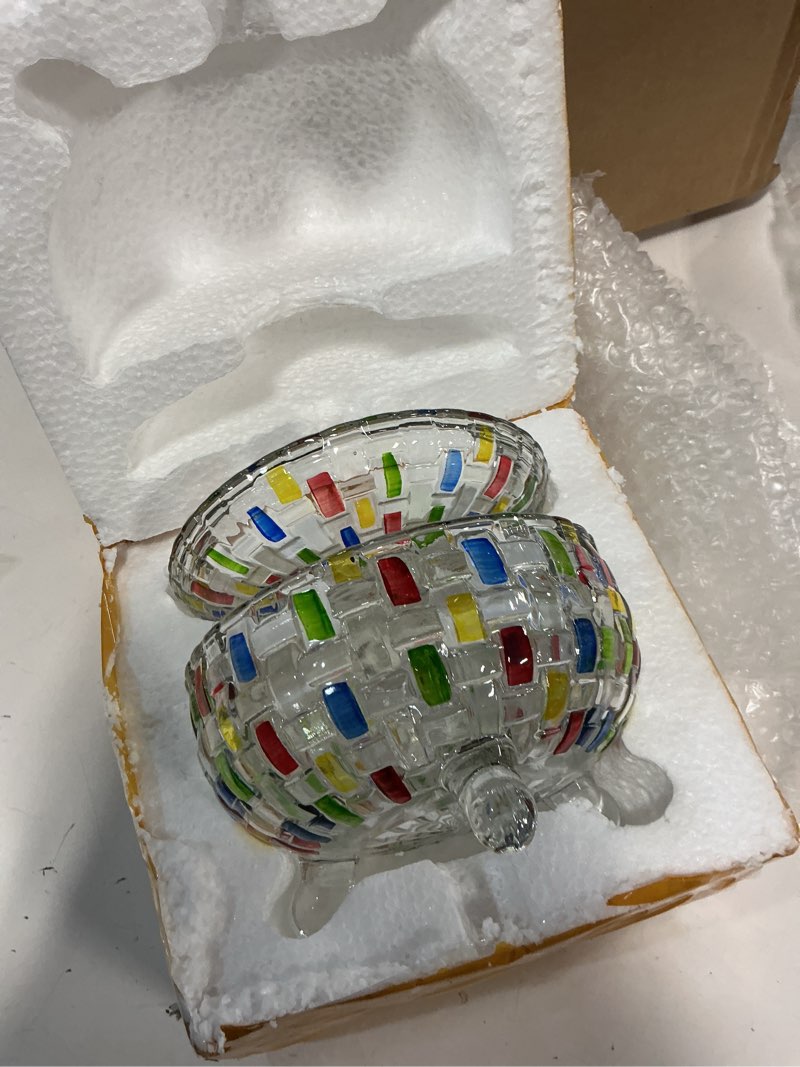 Condition photo showing Good Condition for Colorful Crystal candy jars Candy jars with lids christmas candy jar Candy containers cute candy jar glass jar with lid-24 oz