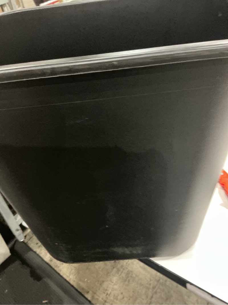 Condition photo showing Good Condition for rubbermaid commercial products resin wastebasket/trash can, 7-gallon/28-quart, black, plastic, for bedroom/bathroom/office, fits under desk/sink/cabinet 7 gallons black 1