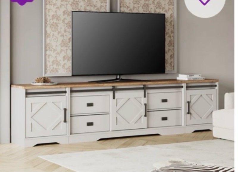 (Similar )(incomplete box 2 of 2 )4329 Two extraction telescople TV cabinet (white)