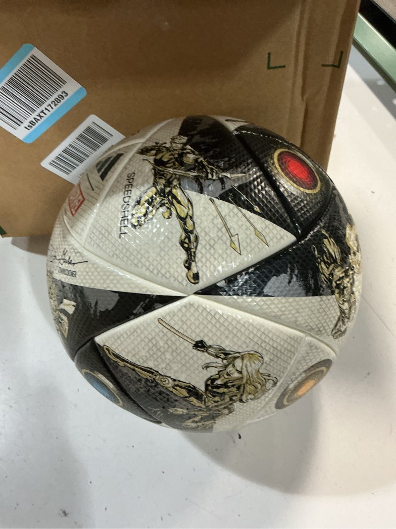 Condition photo showing Good Condition for adidas mls pro soccer ball black/white/iron metallic/gold metallic 3