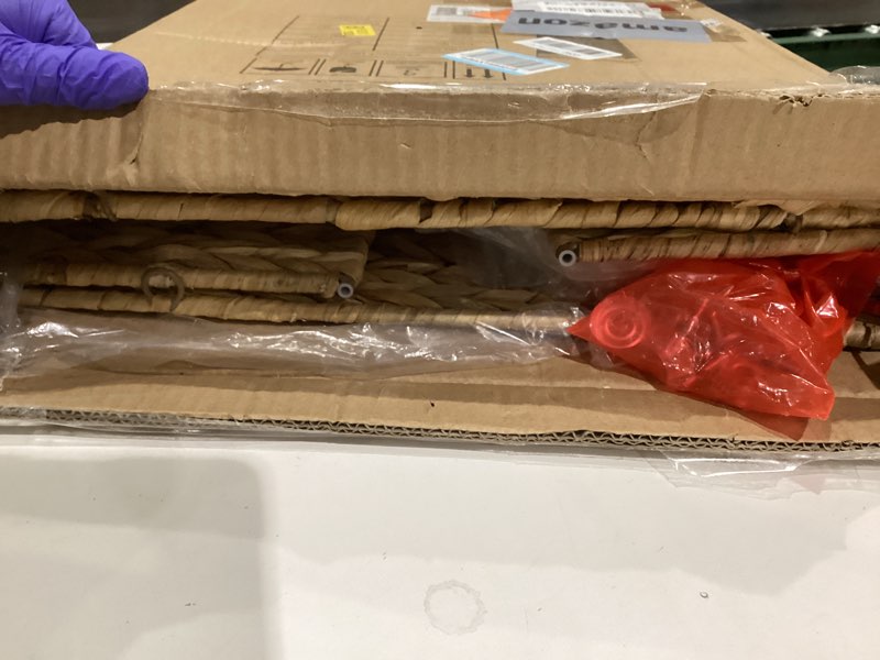 Condition photo showing Good Condition for Rolling Laundry Hamper with Lid and Wheels, Slim Laundry Basket with Removable Liner Bag & 2 Mesh Bags, Handwoven Water Hyacinth Clothes Hamper for Bedroom Bathroom (Natural, 65L) Natural-with lid 65L