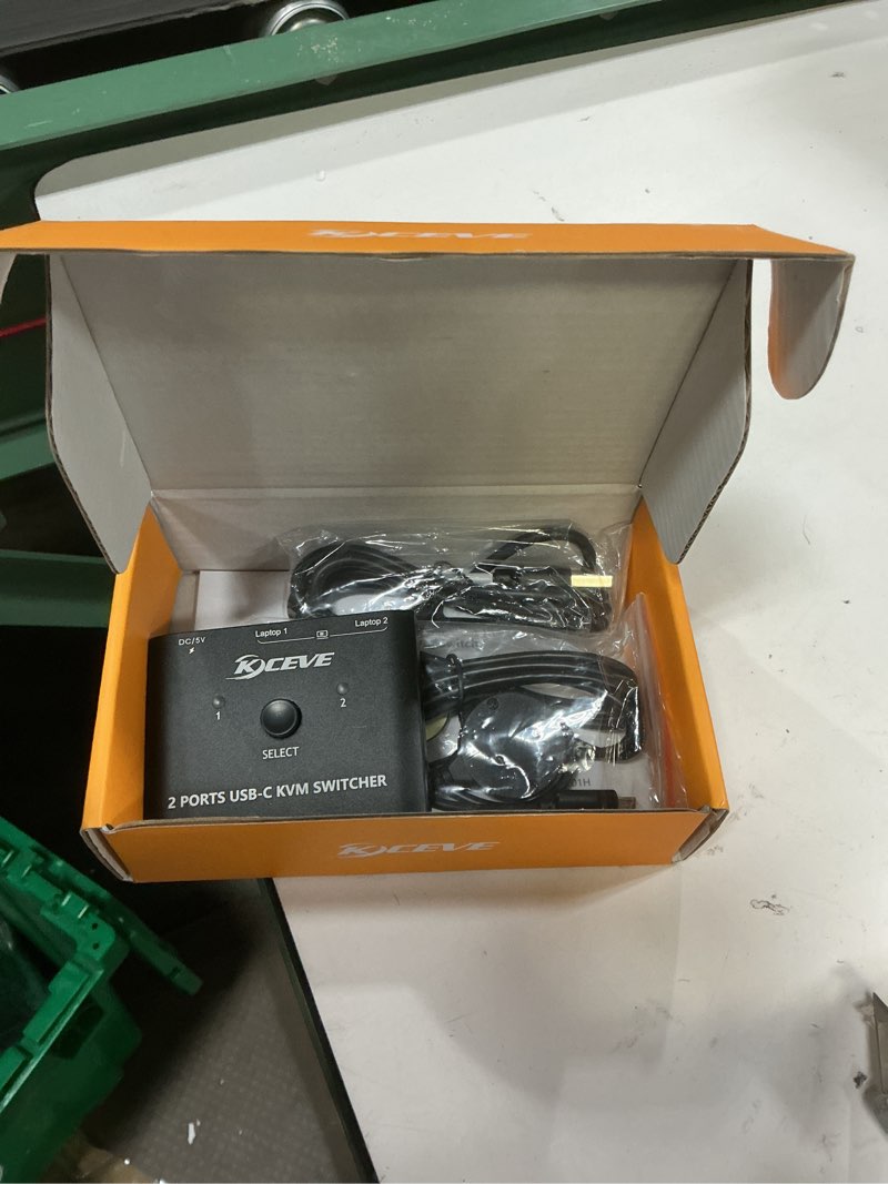 Condition photo showing Good Condition for usb c kvm switch 4k@60hz,mleeda kvm switch usb c for 2 laptops share single hdmi monitor and keyboard mouse,compatible with windows,mac os,wired remote and usb power cord included