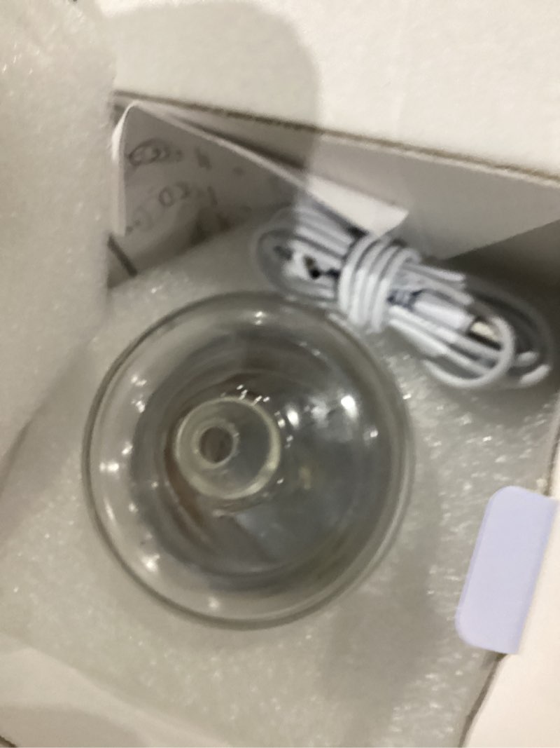 Condition photo showing Good Condition for 80ML Glass Essential Oil Diffuser with Glass Reservoir & Wood Base, Small Ultrasonic Aroma Diffusers with Auto-Off 7 Color for Home Office Bedroom Yoga