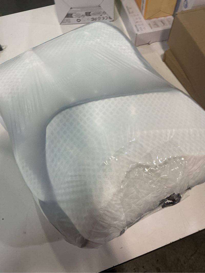 Condition photo showing As Is for pain relief cervical pillow for neck support, adjustable ergonomic pillow | cozy sleeping, odorless orthopedic memory foam pillow, contour bed pillow for side back stomach sleeper