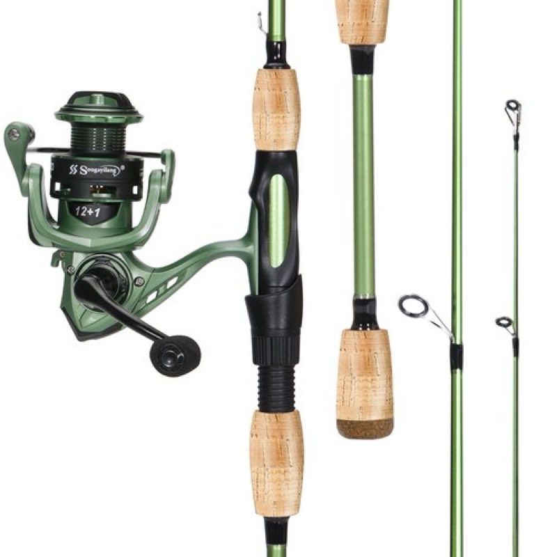 sougayilang fishing rod reel combo graphite 2pc blanks spinning casting pole