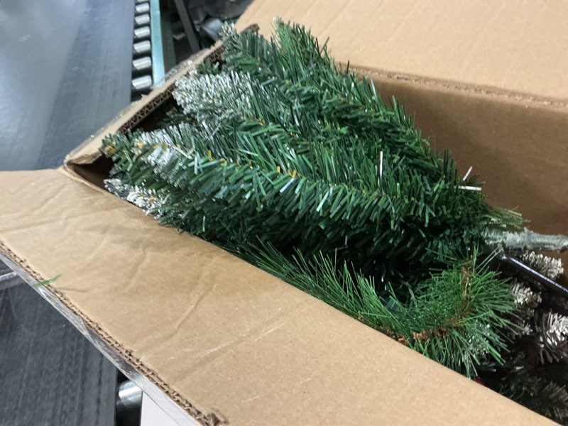 Condition photo showing Good Condition for 2 Pack Christmas Tree Urn Filler, Battery Operated with Timer, Pre-lit Warm White & Multi-Color Changing LED Lights, 21in Artificial Xmas Tree for Porch, Pathway, Yard, Outdoor Holiday Decoration Green-2