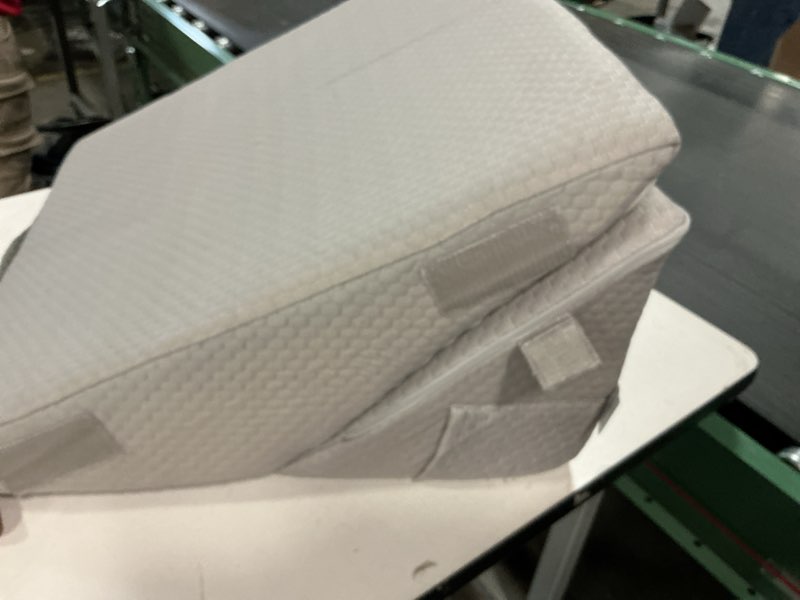 Condition photo showing As Is for Orthopedic Bed Wedge Pillow Set 3Pcs, Adjustable Memory Foam, Pillow Wedge for Post Surgery, Back Pain Relief, Triangle Pillows for Acid Reflux, Snoring, GERD, Dark Grey Adjustable Wedge+1 Pillow Dark Grey