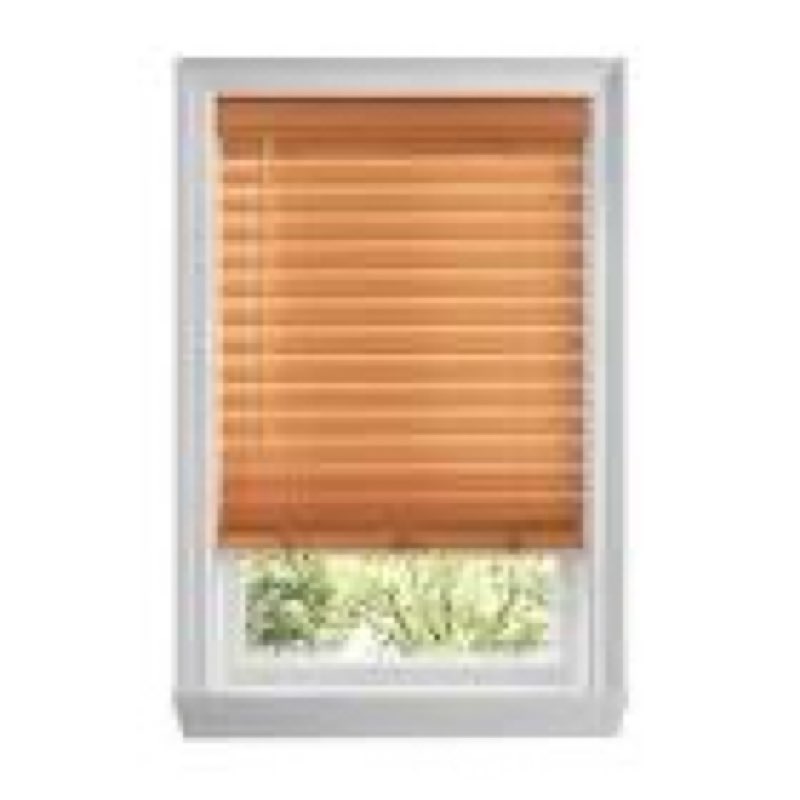 Chestnut Cordless Premium Faux Wood blinds with 2.5 in. Slats - 39.5 in. W x 48 in. L (Actual Size 39 in. W x 48 in. L)