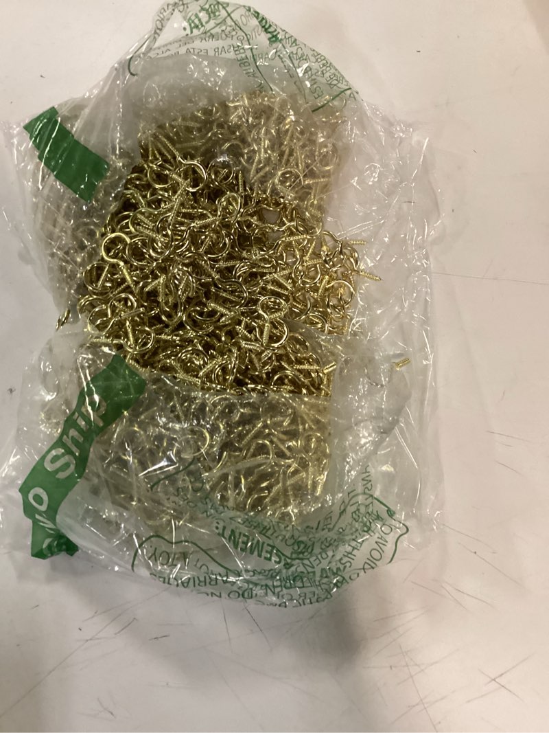 Condition photo showing As Is for RELBRO 1/2 Inch Small Screw Hooks, Mini Metal Twist in Hooks, Gold, 100 Pcs