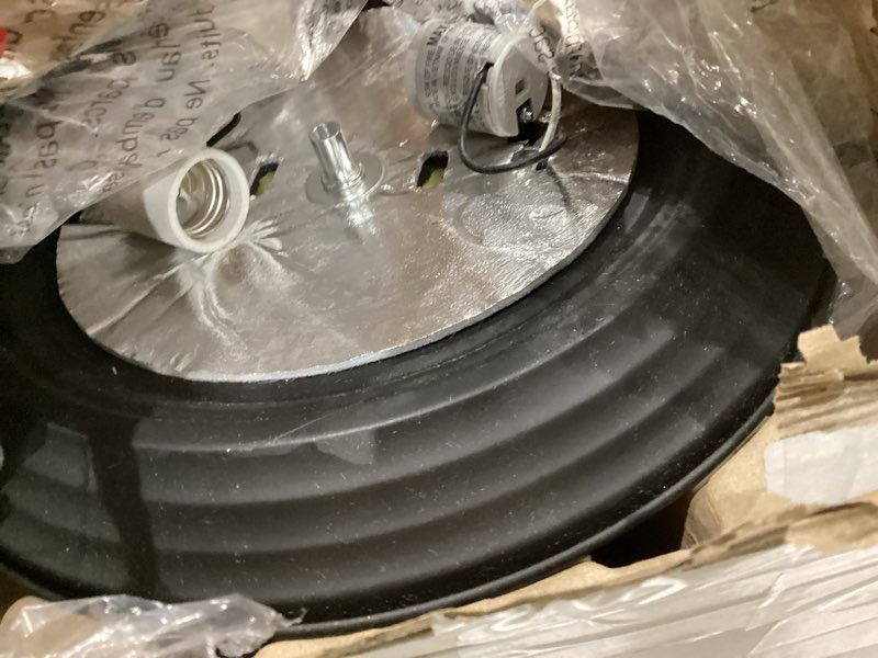 Condition photo showing Good Condition for Designers Fountain 13 inch, Modern 2-Light Flush Mount Ceiling Light Fixture, Alabaster Glass Shade, for Bedroom, Hallway, Indoor Room Lighting, Durable Steel, Easy Install, Bronze, 1257M-ORB-AL