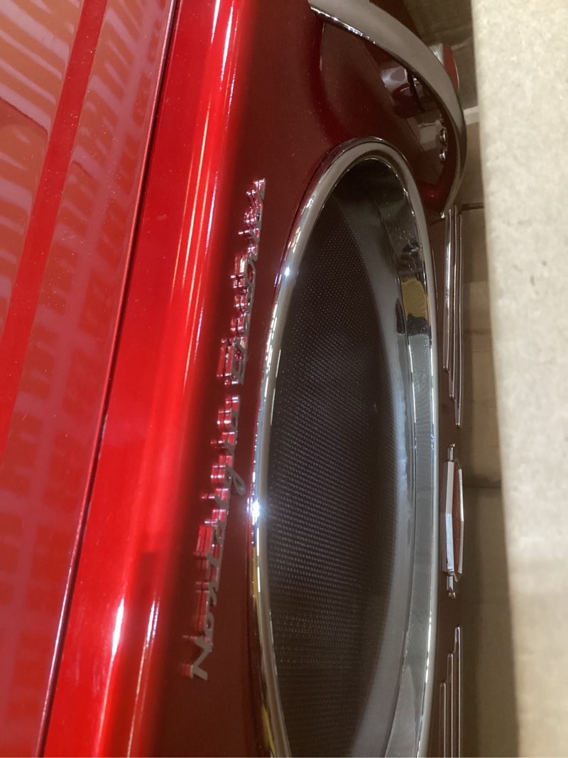 Condition photo showing Good Condition for Nostalgia Retro Countertop Microwave Oven, 0.9 Cu. Ft. 800-Watts with LED Digital Display, Child Lock, Easy Clean Interior, Cu.Ft, Red Retro Classic 0.9 Cu. Ft. Red