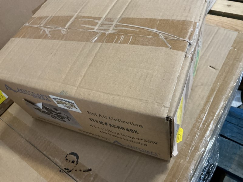 Condition photo showing New/Like New for Artcraft Lighting AC604BK 4 Light Bel Air Ceiling - 19 W X 9 H Inch