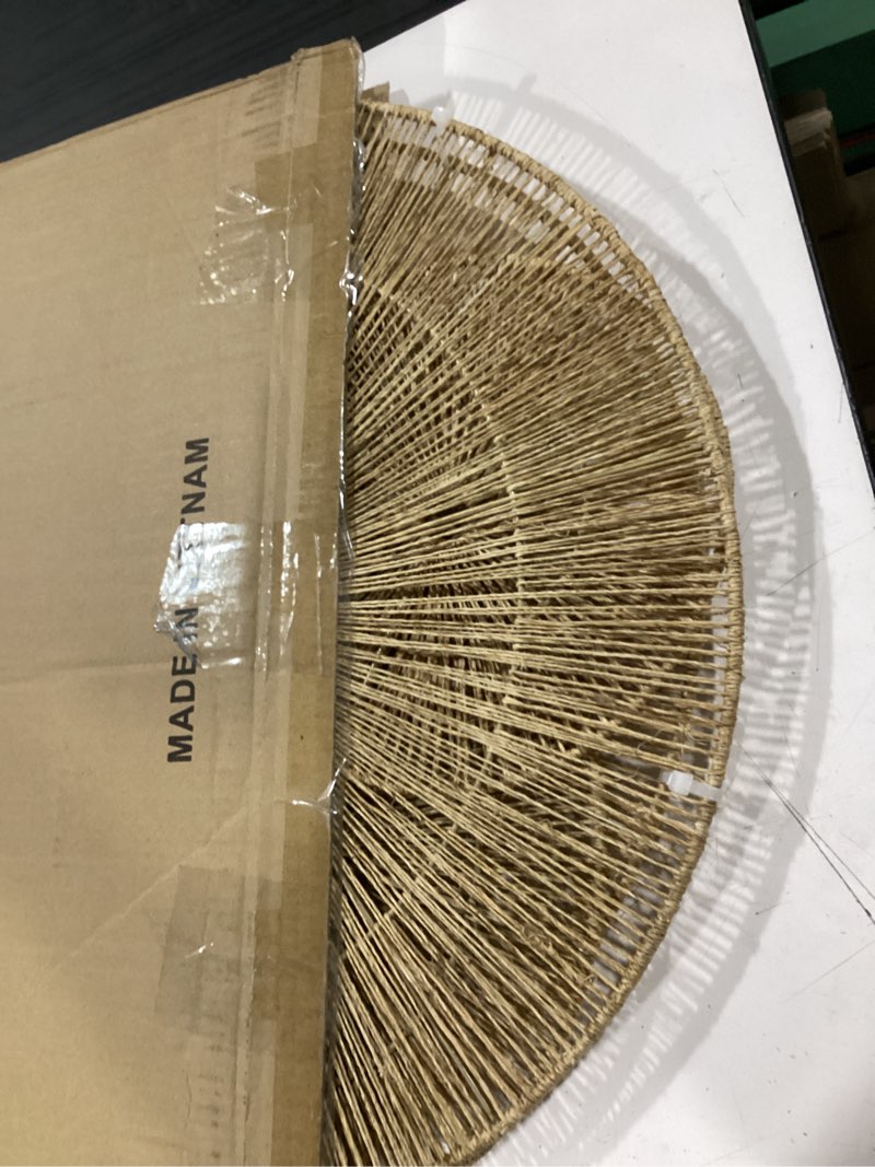 Condition photo showing Good Condition for chi an home wicker 23 inch jute wall decor baskets, set of 6 extra large woven jute wall plates, 23",21",15",13",12,10", decorative baskets for wall arts, wall hanging for bedroom, living room, office set of 6 - extra large