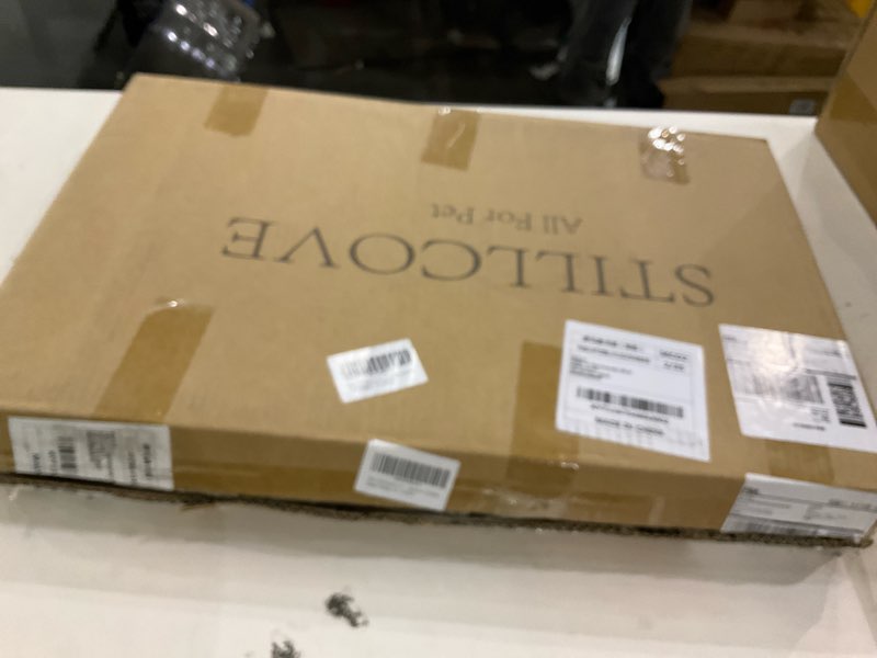 Condition photo showing As Is for Small Cat Tree Tower, Indoor Cat House Condo with Hideaway Bed Cave & Toy, Modern Cube Castle for 1-2 Kittens