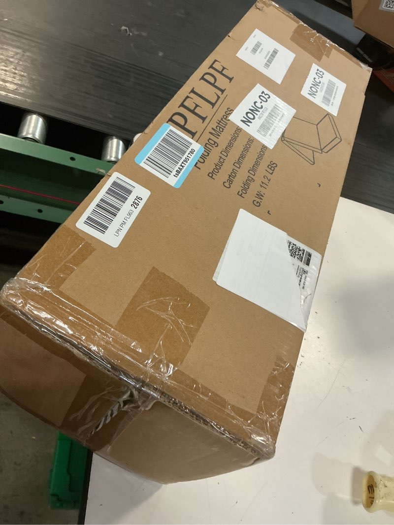 Condition photo showing New/Like New for tri folding mattress,4 inch foldable foam mattress with breathable and washable cover,portable floor guest bed for guest room,yoga,travel,camping,73"x52"x4" 4 inch full