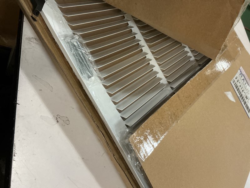 Condition photo showing New/Like New for Fits 22x16 Duct Opening | Steel Return Air Grille by Handua | Vent Cover Grill for Sidewall and Ceiling | White | HVAC Cold Air Intake Grille | Outer Dimensions: 23.75"W X 17.75" 1 22"W x 16"H [Duct Opening]