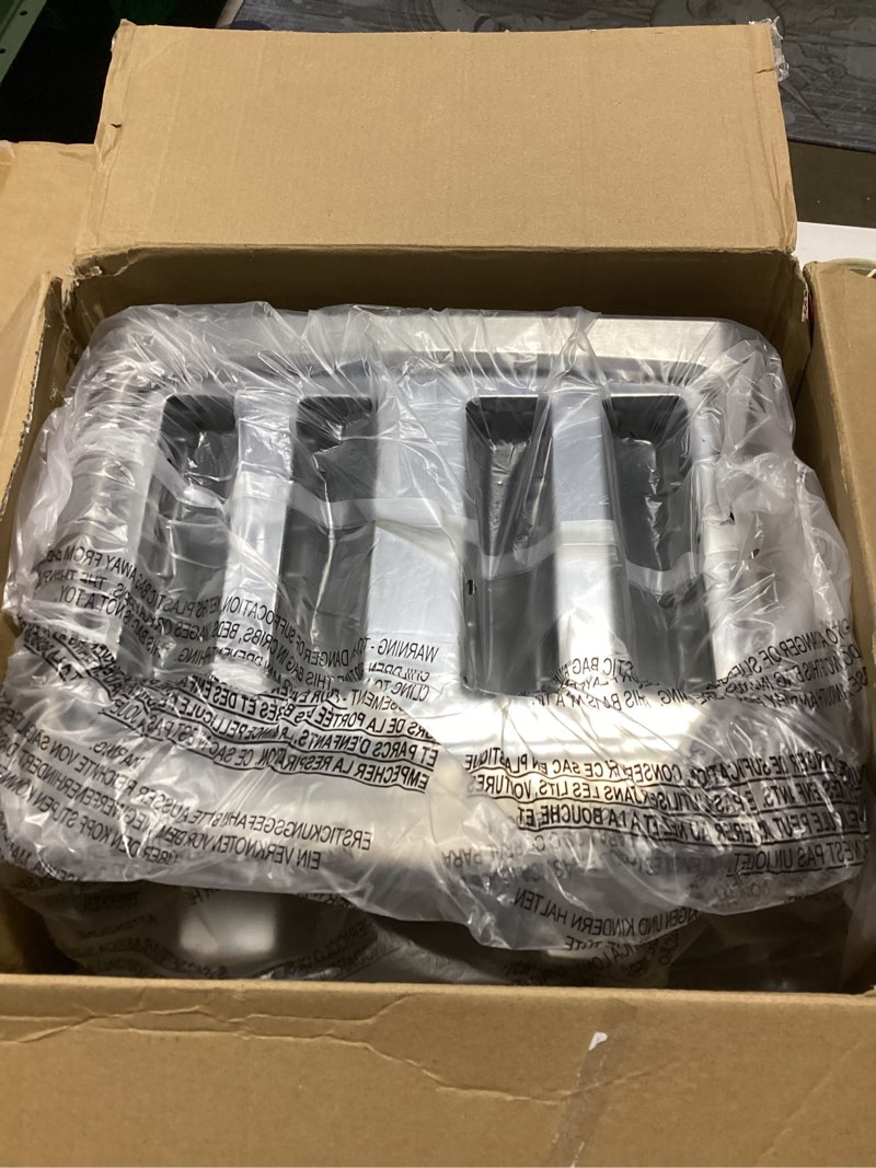 Condition photo showing Good Condition for krups: breakfast set stainless steel toaster 4 slice 1500 watts 6 brown settings, defrost, reheat, high lift lever silver, matte and chrome variable width slots
