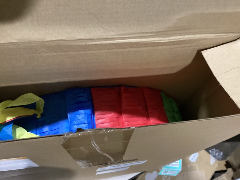 Condition photo showing New/Like New for Jexine Birthday Block Piñata Set Birthday Building Piñata with Blindfold, Bat, Stick Blocks Party Supplies for Carnival Fiesta Party Supplies Event Decoration