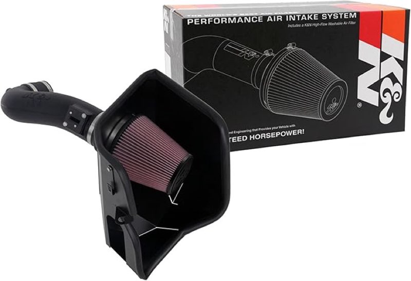 k&n cold air intake system: high-flow air-filter, increase performance & horsepower: compatible with