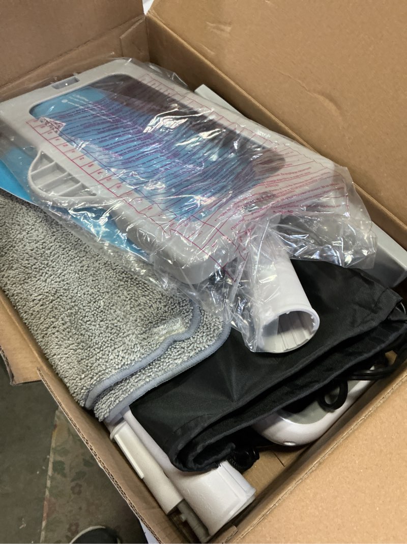 Condition photo showing New/Like New for 10-in-1 steam mop with detachable handheld steamer, 350ml tank, 10s heat-up, 248°f steam cleaner, 3-level control and swivel head for floors, carpets, tiles, bbq grill multi-surface clean white