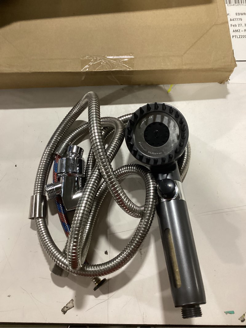 Condition photo showing Good Condition for Filtered Shower Head with Handheld - High Pressure 3 Spray Modes Showerhead with Filters, 12 Replaceable Water Softener Filters for Hard Water | Ion Shower Drops Head with 75" Anti-Burst Hose Gray