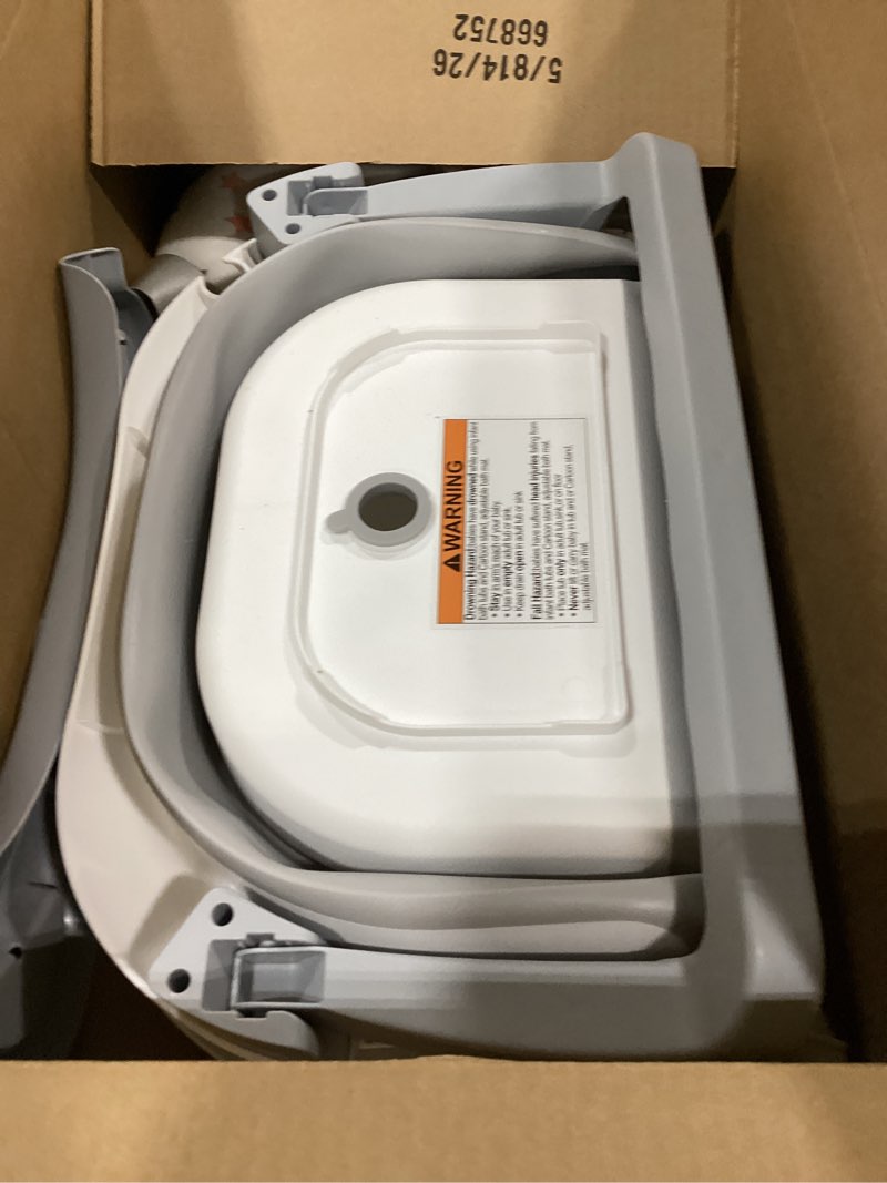 Condition photo showing As Is for tpn collapsible baby bathtub, baby bath tub with soft cushion & real-time thermometer, baby bathtub infant to toddler tub (0-36 months), portable newborn travel bath tub bear shape grey