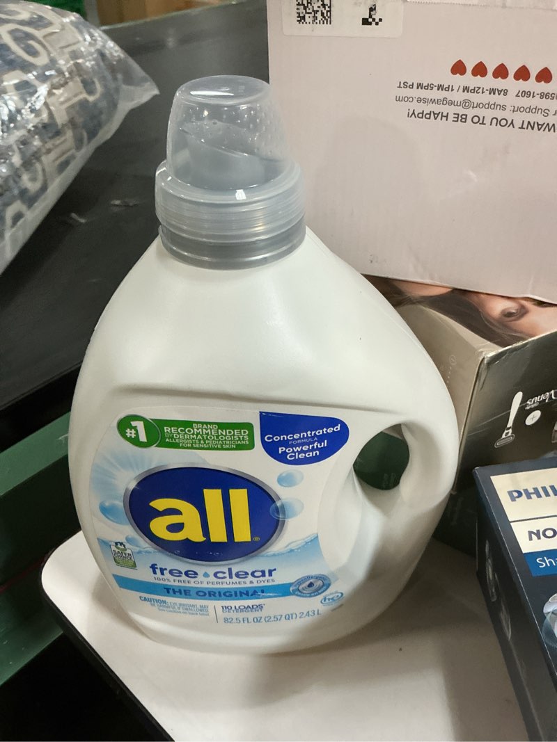 Condition photo showing New/Like New for all free clear, Original, Liquid Laundry Detergent for Sensitive Skin, Unscented and Hypoallergenic, Concentrated, 82.5oz, 110 Loads