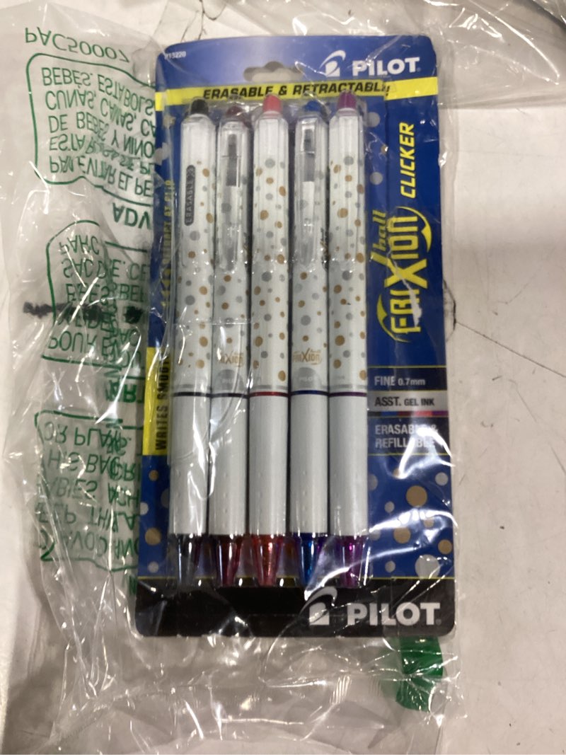 Condition photo showing Good Condition for Pilot FriXion Clicker Erasable Design Collection Dots, Refillable & Retractable Gel Ink Pens, Fine Point (0.7mm), Assorted Ink, 5-Pack (15220)