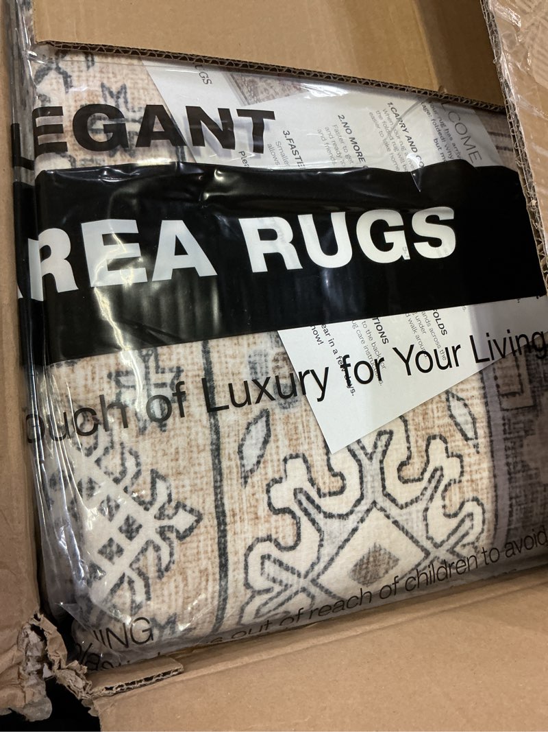 Condition photo showing New/Like New for zesthome 8x10 Area Rugs for Living Room,Non-Slip Backing Washable Rugs,Vintage Large Area Rug?Stain Resistant Home Decor Rug (Beige,8'x10') Beige/Grey 8' x 10' (Rectangular)