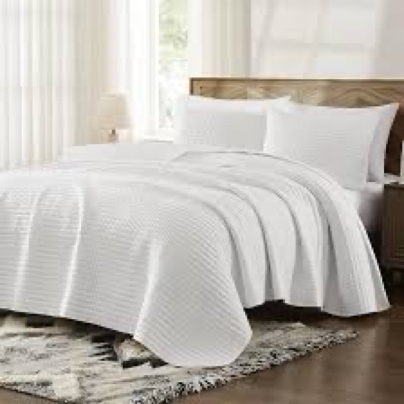 wrensonge white king size quilt bedding sets-3 pieces lightweight bedspreads summer coverlet for all