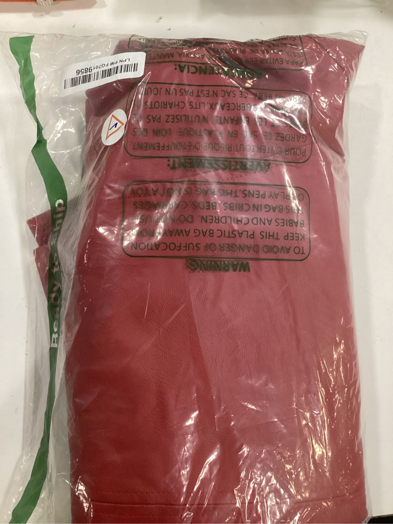 Condition photo showing New/Like New for Olivia Miller Womens Faux Leather Zip Up Moto Biker Jacket 4X Jk5208-red