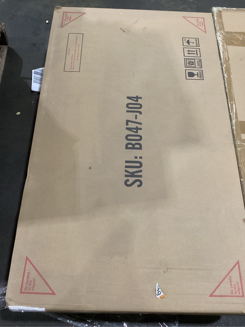 Condition photo showing New/Like New for Lamerge 43.3” Dining Table Set for 4, Rectangle Bar Table with 4 PU Leather Backrest Stools, Pub Dining Room Table Set for Kitchen, Bar, Breakfast Nook, Small Space, White+Gold