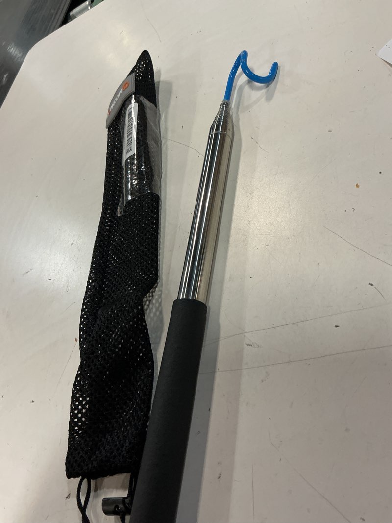 Condition photo showing Good Condition for telescoping pickup tool magnetic pole with hook, 10 ft telescopic grabber hook pole wire reacher tool, push pull rod