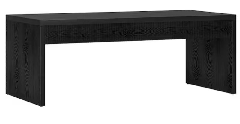 lawrence 47.5 in. black grain rectangle mdf top coffee table