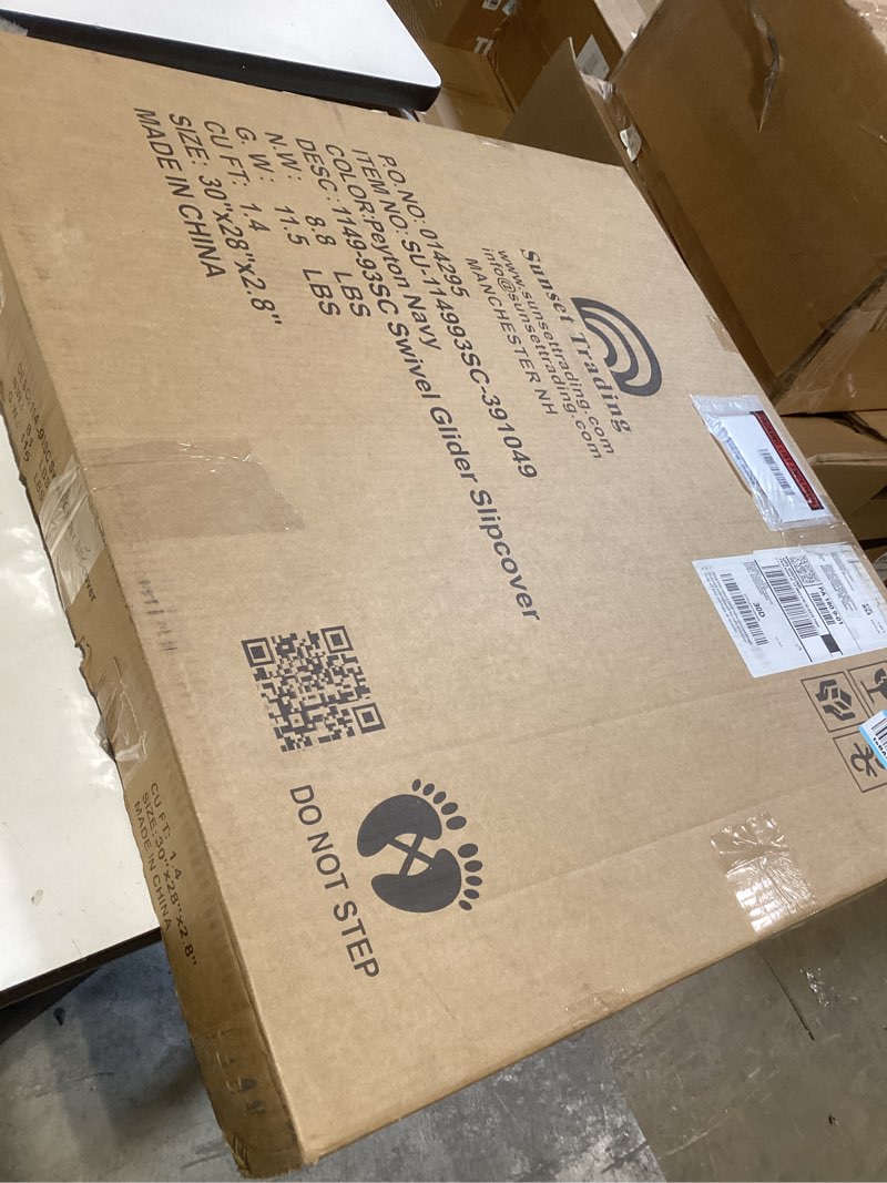 Condition photo showing New/Like New for sunset trading horizon slipcover only for box cushion chair | stain resistant performance fabric | n