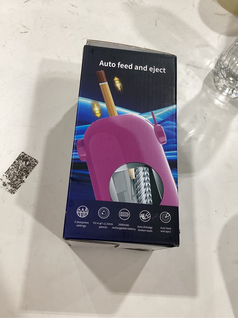 Condition photo showing Good Condition for AFMAT Electric Pencil Sharpener, Fully Automatic Pencil Sharpener for Classroom, 7-11.5mm Colored/Jumbo Pencils, Auto in & Out, Rechargeable Hands-Free Sharpener for Home Office PSX5, Pink