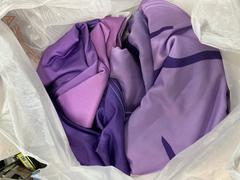 Condition photo showing As Is for moukeren 2 pcs kpop themed arch backdrop cover 6ft and 7.2ft kpop theme tattoo design for singer themed birthday party friendship fans purple birthday banquet photo arches background decorations 6 ft&7.2 ft purple 2