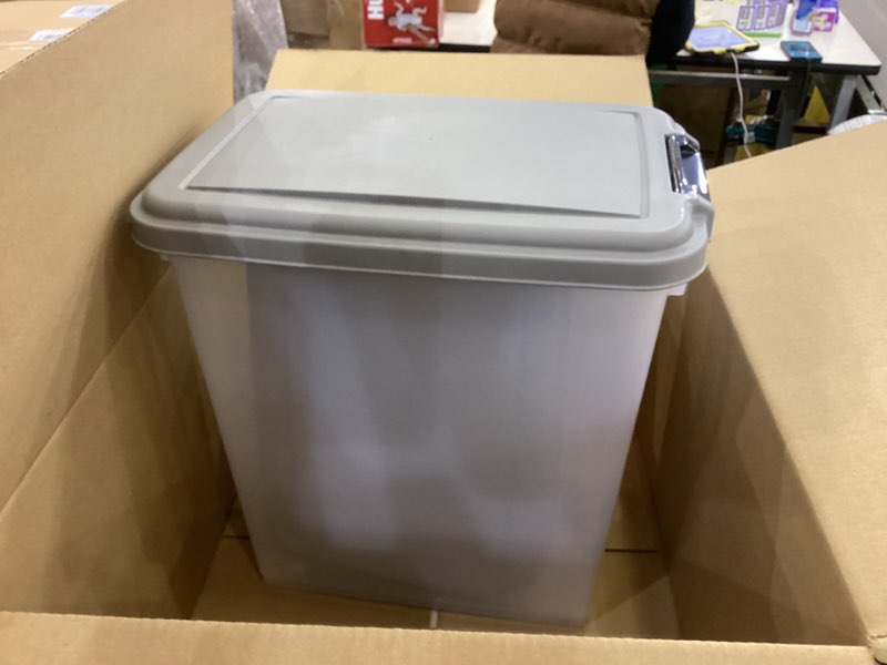 Condition photo showing Good Condition for Amazon Basics 3-Piece Airtight Dog Food Storage Container Combo with Scoop, 33 QT + 12 QT 45 QT (33 QT + 12 QT)