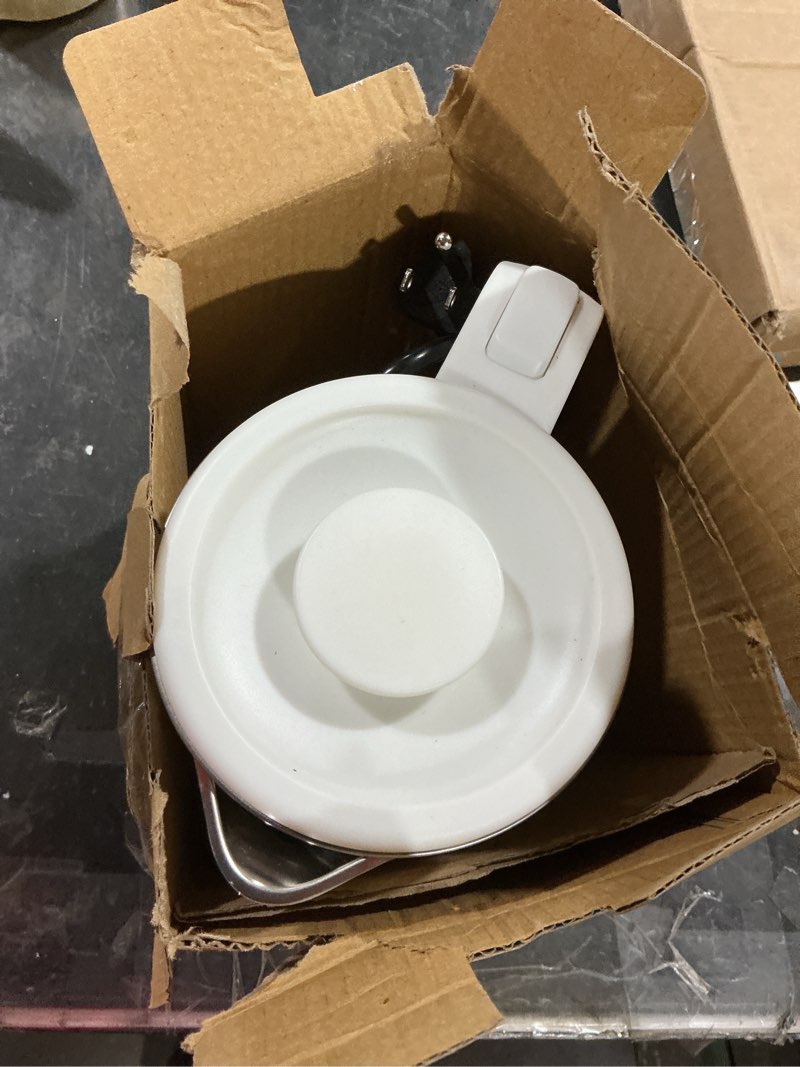 Condition photo showing Good Condition for 0.6l small electric kettles stainless steel, travel mini hot water boiler heater, double wall cool touch portable teapot, auto shut-off & boil-dry protection, 120v/800w, 2 year warranty (white)