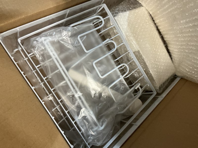 Condition photo showing Good Condition for 7 code large dish drying rack, 2-tier dish racks for kitchen counter, detachable large capacity dish drainer organizer with utensil holder, dish drying rack with drain board, white