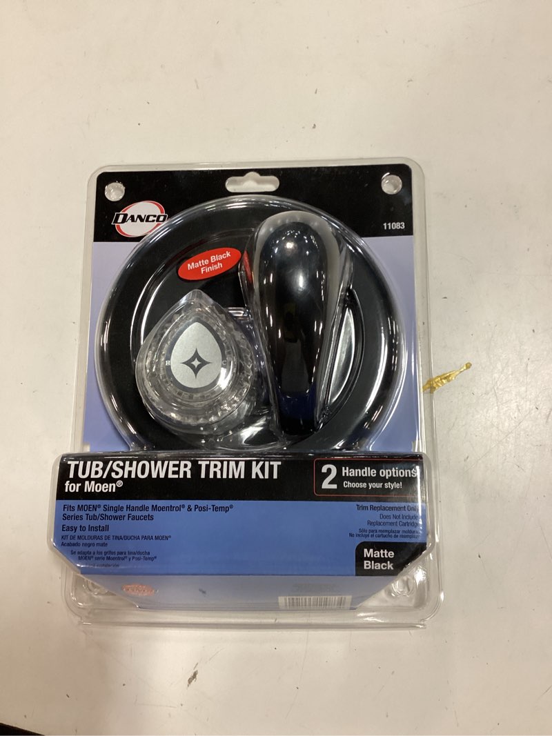 Condition photo showing New/Like New for danco 1-handle valve tub and shower faucets trim kit in matte black for moen (valve not included)