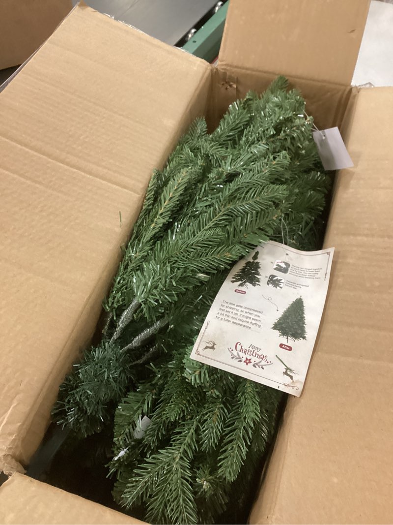 Condition photo showing New/Like New for 4FT Artificial Christmas Tree with 668 PE&PVC Mixed Branch Tips, Unlit Hinged Premium Spruce Fake Xmas Trees, Green, Foldable Base